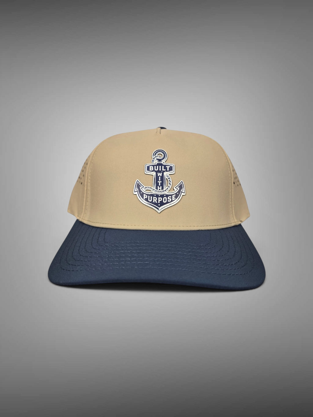 ANCHOR HAT- SAND/BLUE