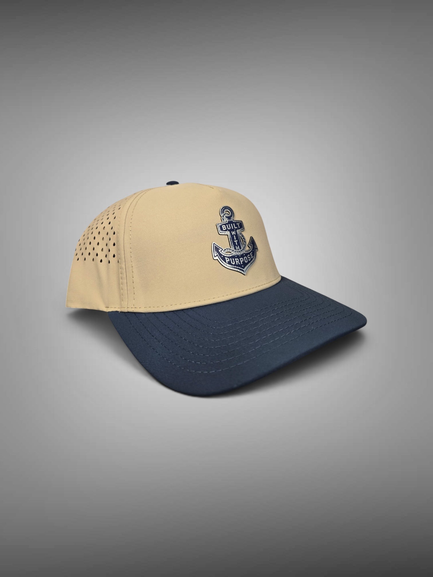 ANCHOR HAT- SAND/BLUE